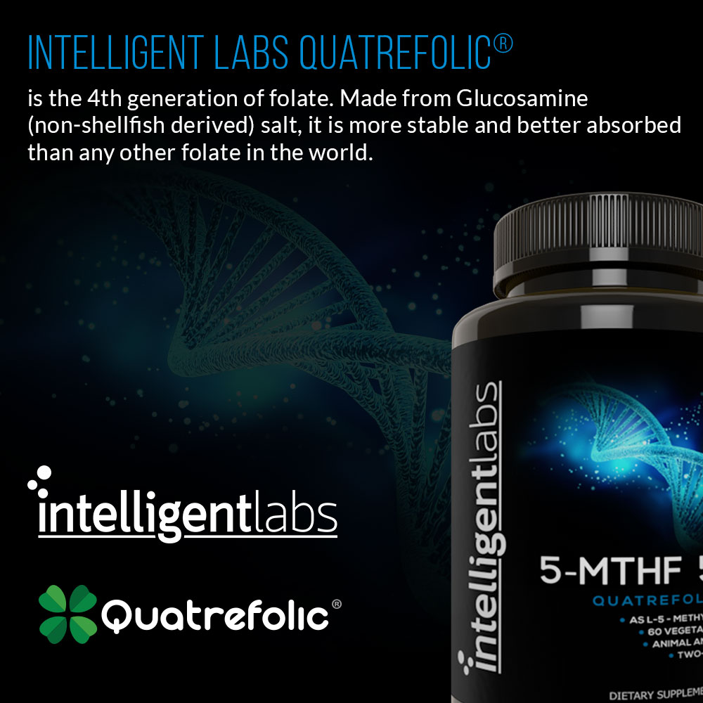 az intelligent labs 5-mthf kiegészítő a folsav 4. generációját használja - a quatrefolic sav